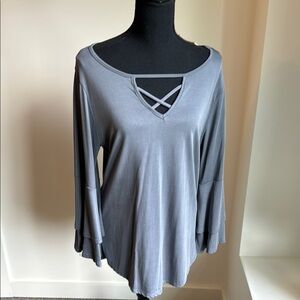 Caution To The Wind Blue Long Sleeve Tee